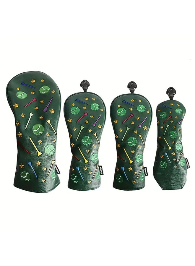 Black Golf Club Headcover Tropical Design Hook And Loop Closure - Image 4