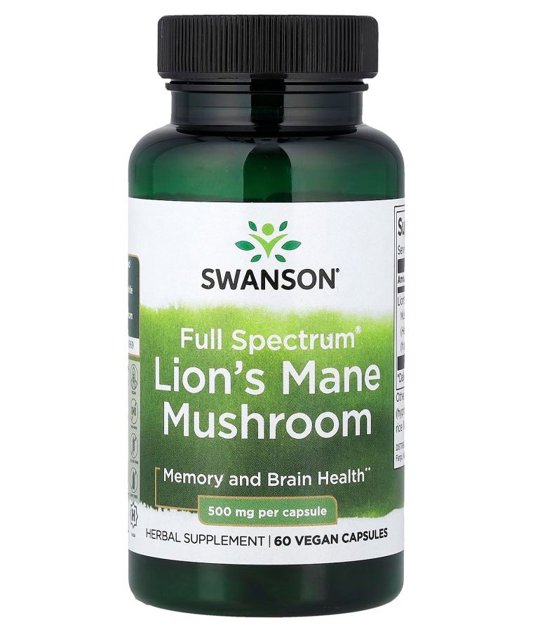 فطر ليوينغ مان (Lion's Mane) الطيف الكامل® 500 ملغ 60 كبسولة نباتية