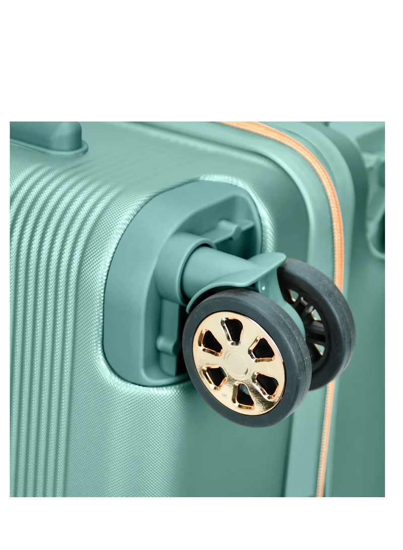 SENATOR Hard Case Trolley Luggage Set For Unisex ABS Lightweight 4 Double Wheeled Suitcase With Built In TSA Type Lock A5125 Set Of 3 Light Green
