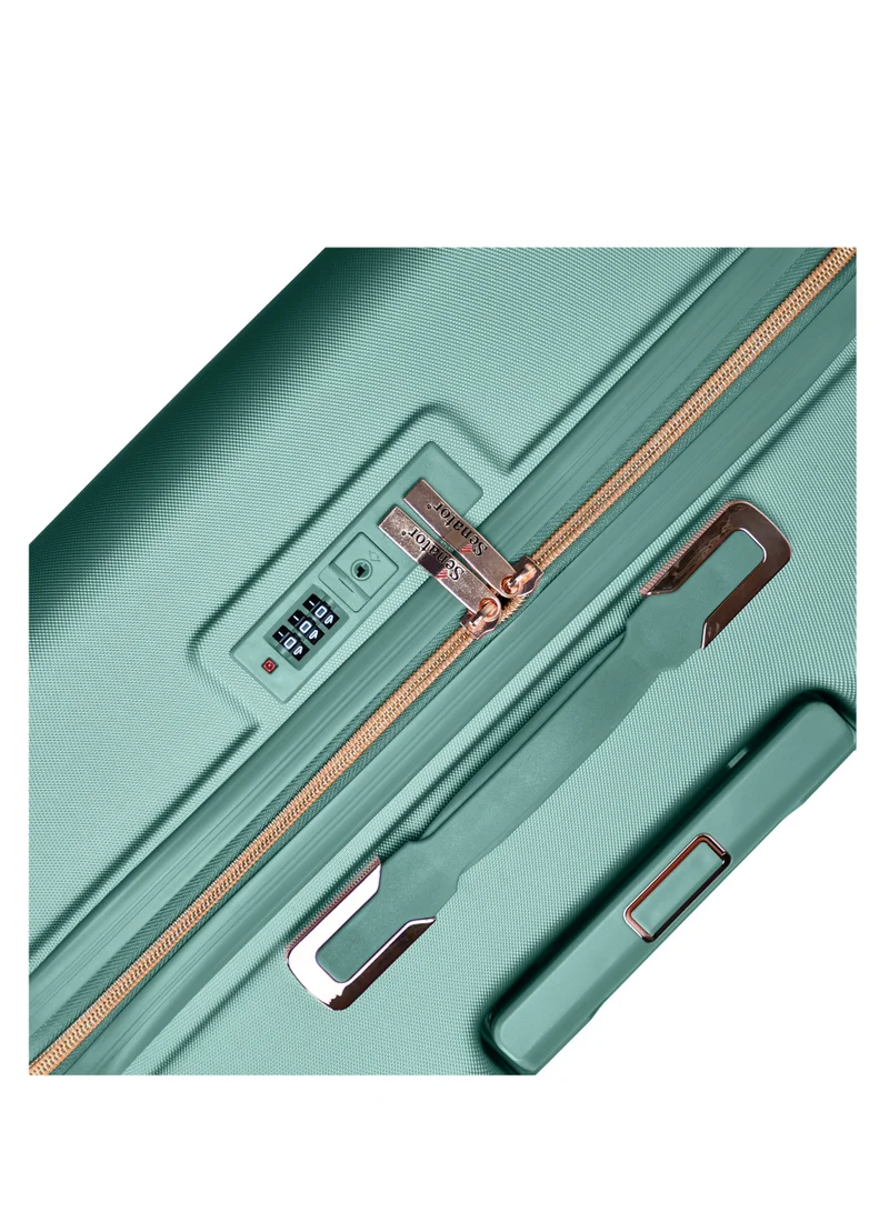 SENATOR Hard Case Trolley Luggage Set For Unisex ABS Lightweight 4 Double Wheeled Suitcase With Built In TSA Type Lock A5125 Set Of 3 Light Green