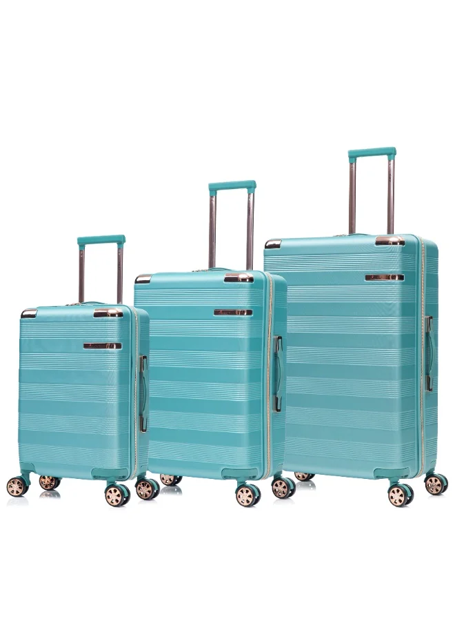 سيناتور طقم حقائب سفر بعجلات صلبة للجنسين من  خفيف الوزن  عجلات مزدوجة مع قفل  مدمج  مجموعة من  أخضر فاتح