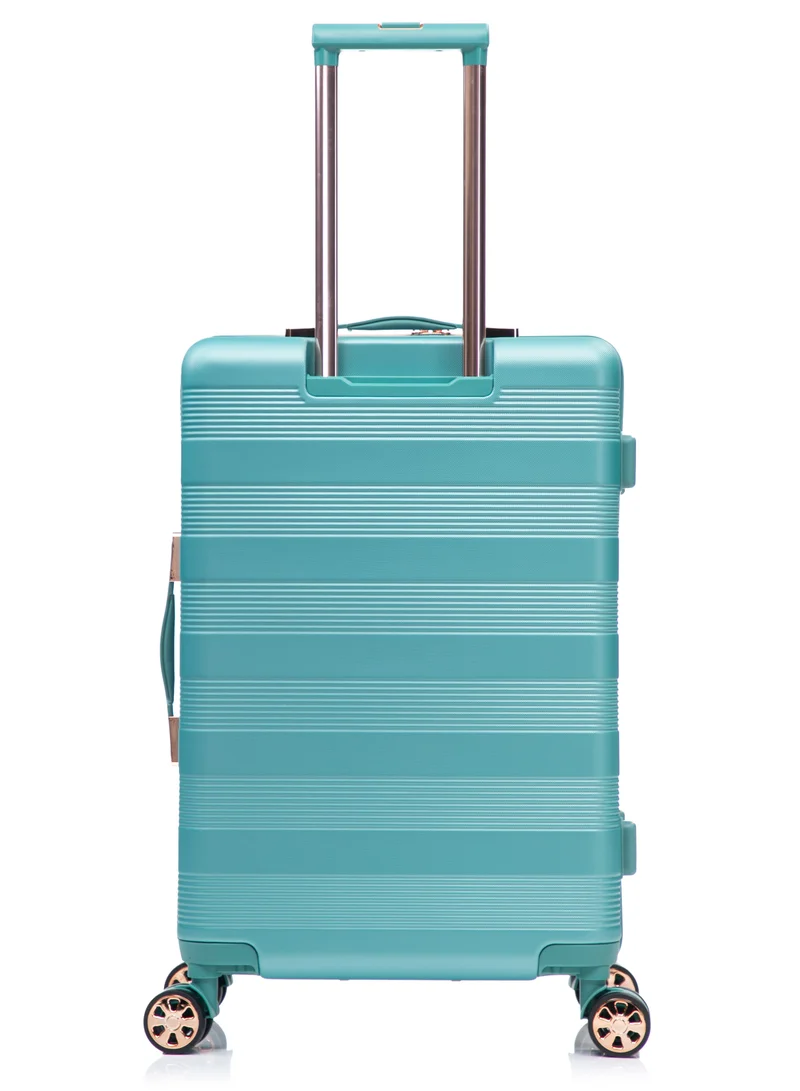 Senator Light Green Hard Case Trolley Luggage Set For Unisex ABS Lightweight 4 Double Wheeled Suitcase With Built In TSA Type Lock A5125 Set Of 3 Light Green  | Best Price UAE