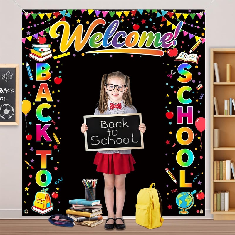 ARS Back to School Banner Backdrop, First Day of School Welcome Photography Background, Reusable School Party Decorations Banner for Teachers, Students, Classroom, Kindergarten & School Events - Image 5