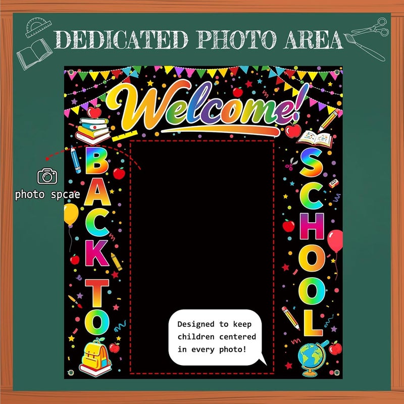 ARS Back to School Banner Backdrop, First Day of School Welcome Photography Background, Reusable School Party Decorations Banner for Teachers, Students, Classroom, Kindergarten & School Events - Image 2