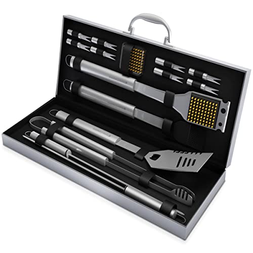 Home-Complete 16-Piece BBQ Grill Accessories Set - Barbecue Tool Kit with Aluminum Case for Home Grilling - Great Gift for Birthday or Father’s Day by Home-Complete - Image 1