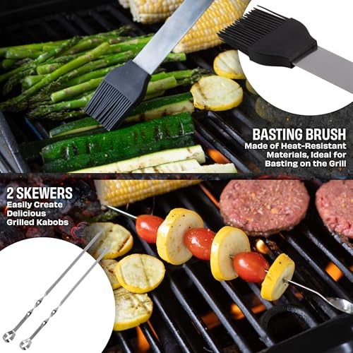 Home-Complete 16-Piece BBQ Grill Accessories Set - Barbecue Tool Kit with Aluminum Case for Home Grilling - Great Gift for Birthday or Father’s Day by Home-Complete - Image 5