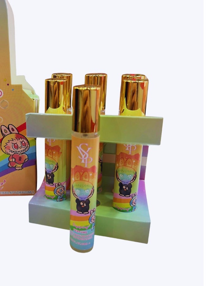 Perfume Set for Kids and Adults | Mini Perfume Bottles with Cheerful Cartoon Design | Perfect for Gifts and Daily Use | Refreshing Long-Lasting Fragrances, 6Pcs