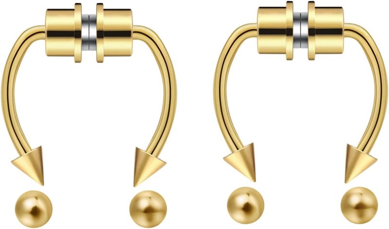 outerunner Store Fake Nose Ring Septum Piercing Magnet Magnetic Nose Hoop Rings Faux Septum Rings Non Piercing Clip On Nose Hoop Rings - Image 1