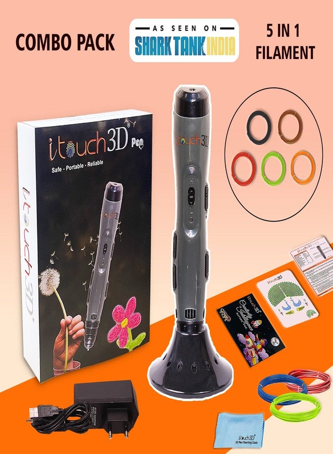 WOL 3D WOL3D Itouch Plus 3D Pen with 5 in 1 (5 M) PLA Filaments for 3D Printing with Speed Control, Advanced Temperature Regulation, OLED Display & Ergonomic Design – Compatible. - Image 2