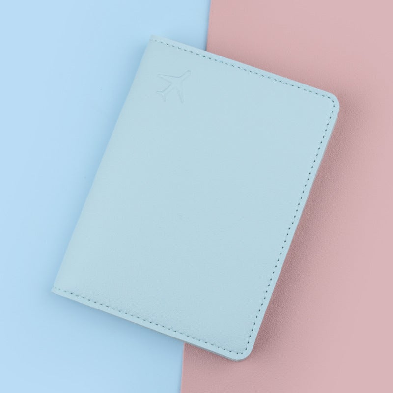 Passport Holder RFID Blocking Travel Wallet249 aircraft passport book Ice Blue 249 aircraft passport book Ice Blue 
