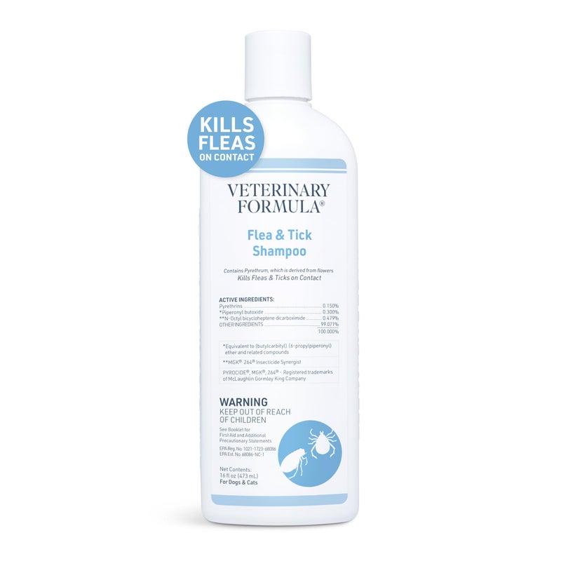 Veterinary Formula شامبو فيتيريناري فورمولا للبراغيث والقراد للكلاب والقطط، 16 أونصة - Image 1