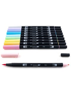 Tombow Tombow 56187 Dual Brush Pen Art Markers,Pastel,10-Pack. Blendable,Brush&Fine Tip Markers,Multi-coloured  - Image 4