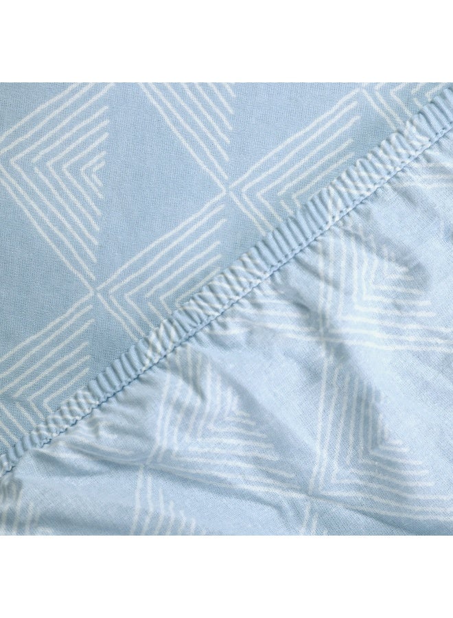 Home Box Malta Pixel Printed Cotton Single Fitted Sheet 200 x 33 x 90 cm - Image 5