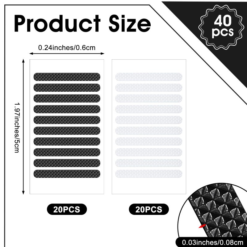 YBEATY 40 Pcs Cell Phone Grip Tape Strips Non Slip Side Sticker Adhesive Grippy Bumper Frame Stickers Waterproof Pre-Cut Strips Decal for Phone Case Computer Gaming Cases Smartphone Tablet Frame - Image 2