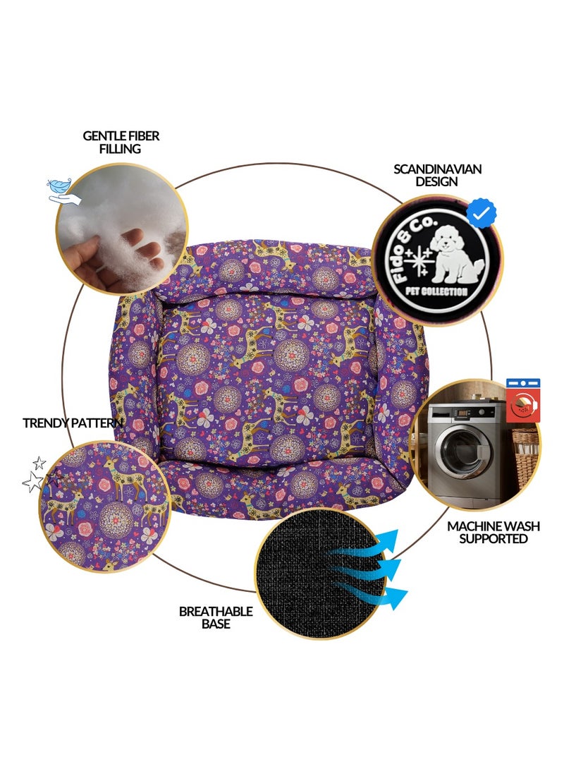 Fido & Co. Fido & Co. Dog Bed - Small & Medium Dogs - Extra Soft & Comfortable 100% Linen - Washable Puppy Mat for Crate or Car Canine Cooling Accessories for Pets Furniture for Dogs and Cats - Image 5