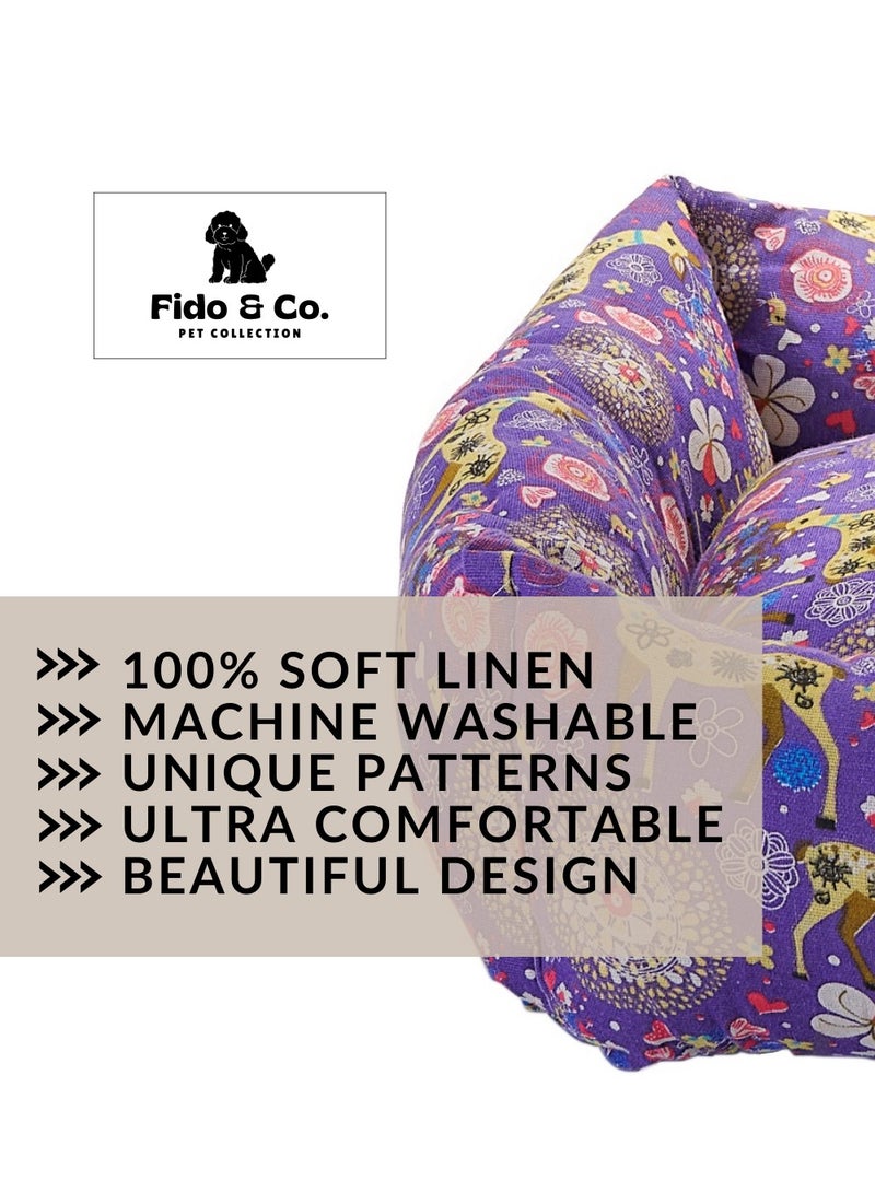 Fido & Co. Fido & Co. Dog Bed - Small & Medium Dogs - Extra Soft & Comfortable 100% Linen - Washable Puppy Mat for Crate or Car Canine Cooling Accessories for Pets Furniture for Dogs and Cats - Image 3