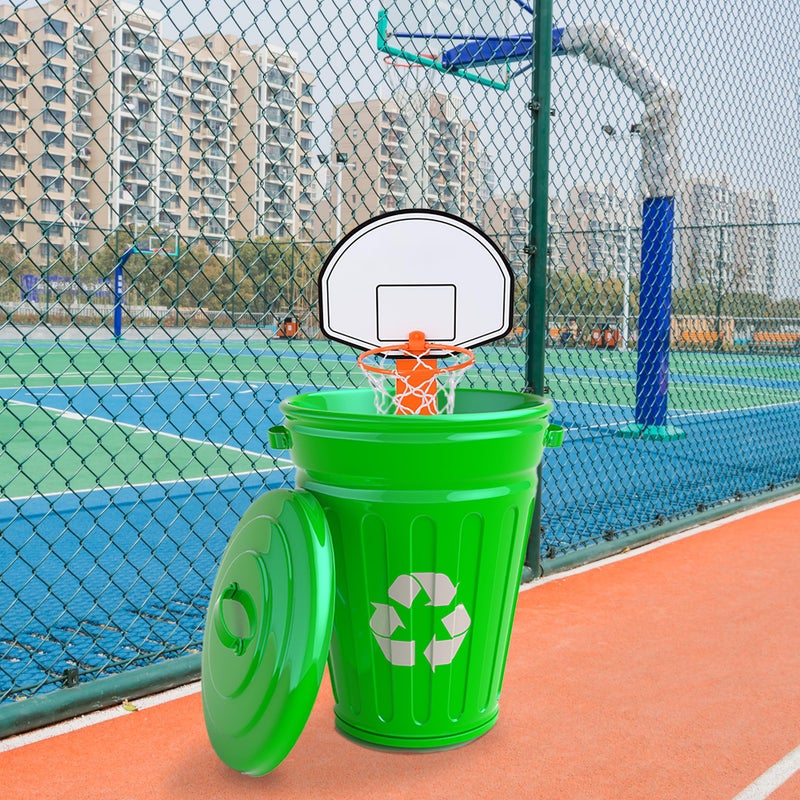 ArtCreativity Mini Basketball Hoop Trash Can Set, Includes Clip-On Hoop with Backboard, Inflatable Ball and Pump, Fun Basketball Stocking Stuffers for Kids, Office Toys for Adults, Classroom Games - Image 5
