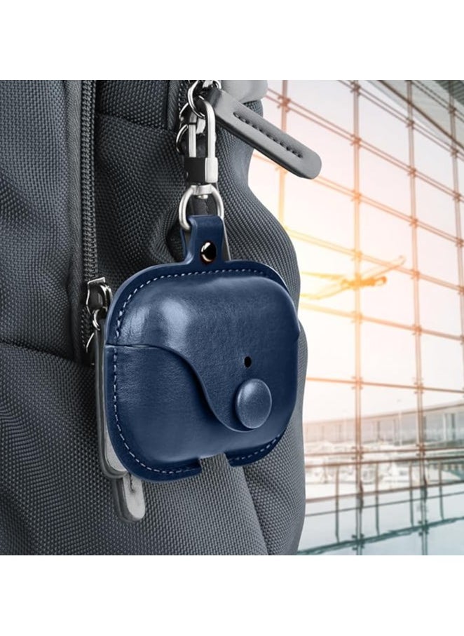 Airpods 3 Protective Case Leather material Protective Cover with Keychain Visible u0026 Supports Wireless Charging Accessrioes for Airpods 3 Case (Oxford Blue)