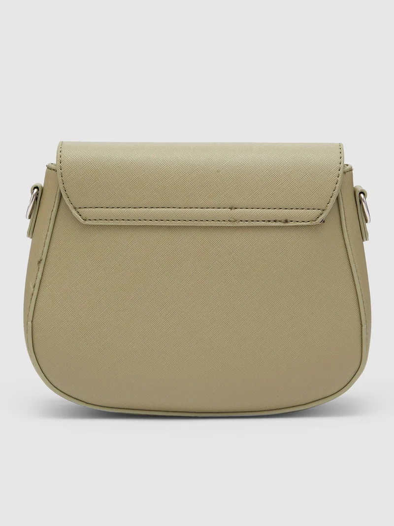 جلو باص حقيبة كروس بودي نسائية بلون زيتوني سادة من جلوبس