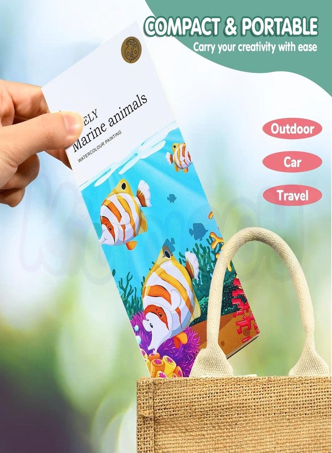 Kidology Water Color Books for Kids, Fish Theme Coloring Book for Kids with 20 Pages for Toddlers, Mini Watercolor Painting Book with 1 Brush, Art & Craft, Christmas Gifts for Girls Boys - Image 5