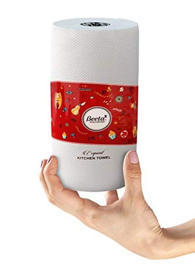 Beeta Kitchen Towel Paper Roll 10 Inches - Jumbo Thick 100pulls x 4 Ply (Pack of 2)-Total 200 Pulls-100% Natural Cellulose Fiber - Image 2