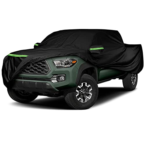 SPORTULI Waterproof Truck Cover Replace for 2005-2024 Toyota Tacoma/Ford Ranger Double Cab 5ft, 6 Layers All Weather Truck Cover with Zipper Door for Snow Rain Dust Hail Protection - Image 1