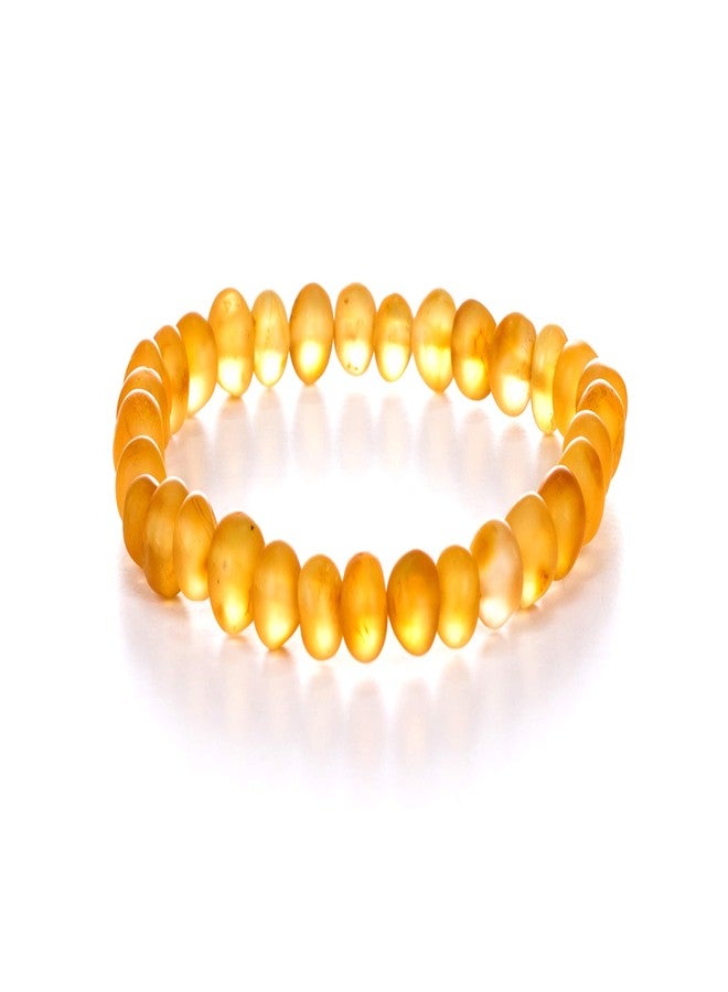 AMBERAGE Natural Baltic Amber Bracelet for Adults (Women/Men) - Hand made From Raw-Unpolished/Certified Baltic Amber Beads(6 Colors) (8, Raw-Unpolished Honey) - Image 1