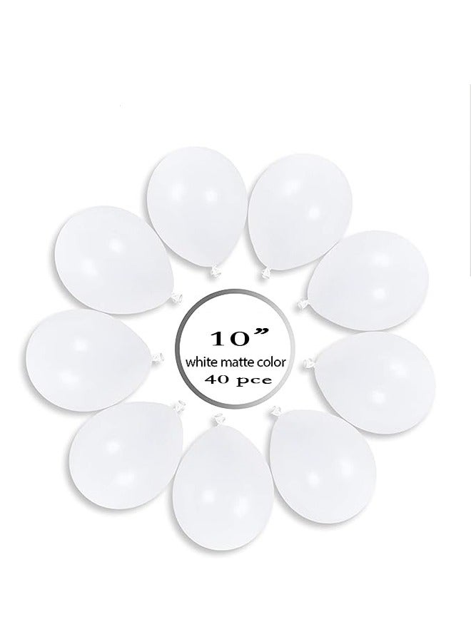 جي أس 40 قطعة بالون اللاتكس الطرف الديكور الأبيض 10 بوصة - Image 2