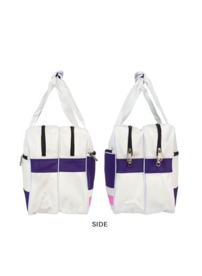 Apacs DUF-D207-SF Badminton Duffle Bag, White/Purple – Lightweight Sports Bag with Racket Compartment, Shoe Section & Multi-Storage Design for Training & Match Use - Image 3