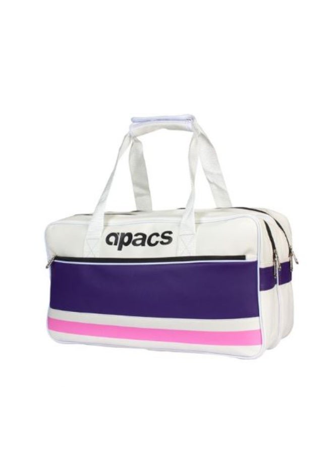 Apacs DUF-D207-SF Badminton Duffle Bag, White/Purple – Lightweight Sports Bag with Racket Compartment, Shoe Section & Multi-Storage Design for Training & Match Use - Image 5