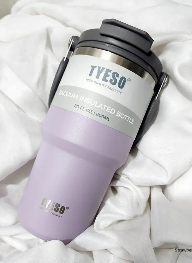 تايسو كوب قهوة مزدوج الطبقات من الفولاذ المقاوم للصدأ من TYESO، كوب سيارة بارد وساخن، قارورة مفرغة من الهواء، زجاجة ترمس للسفر، زجاجة مياه محمولة للسيارة - Image 1