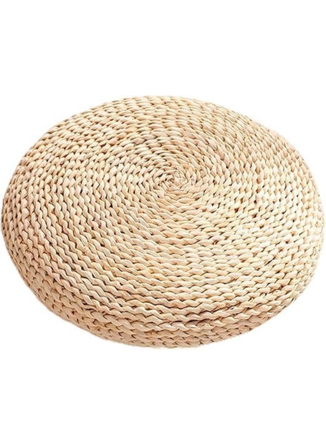 YINZUO وسادة أرضية مصنوعة من الجوت الطبيعي، مقعد دائري مصنوع يدويًا، وسادة تأمل زخرفية بأسلوب بوهيمي، وسادة جلوس صديقة للبيئة لغرفة المعيشة، غرفة النوم - Image 1