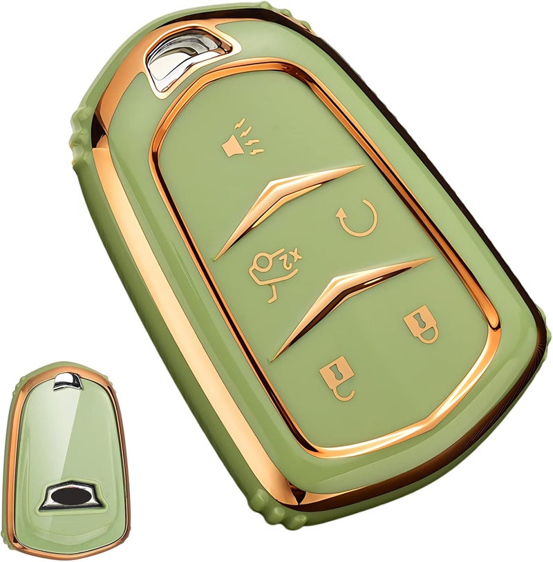 Cacacar Green Key Fob Cover for Cadillac - Image 1