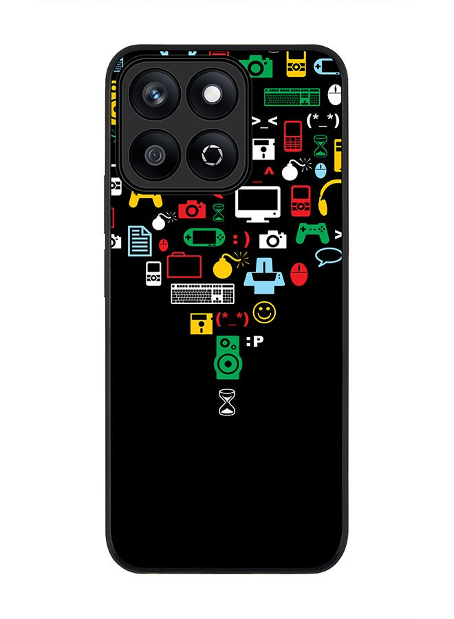 Stylizedd For Honor X7c 4G Case,Slim fit Camera Protection, Shockproof Thin Phone cover  - Convergence (Black) - Image 1