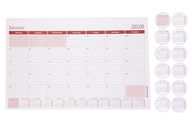 Sukeshcraft Table Planner Refill January 2026 To December 2026 Size (13.75 X 20.55 Inch.) - Image 5
