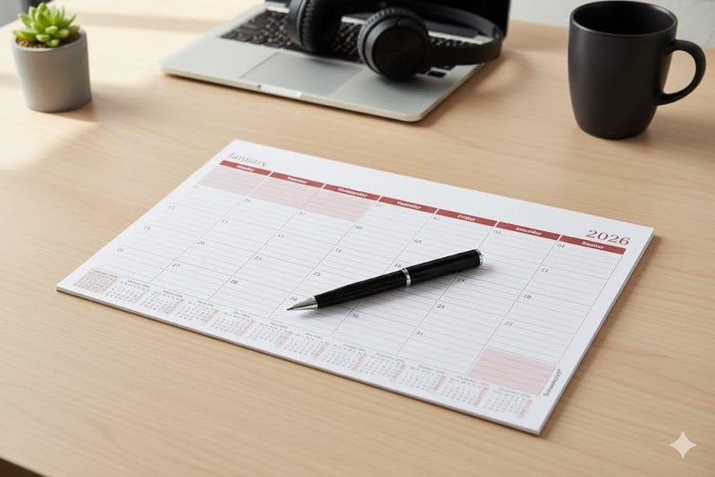 Sukeshcraft Table Planner Refill January 2026 To December 2026 Size (13.75 X 20.55 Inch.) - Image 2