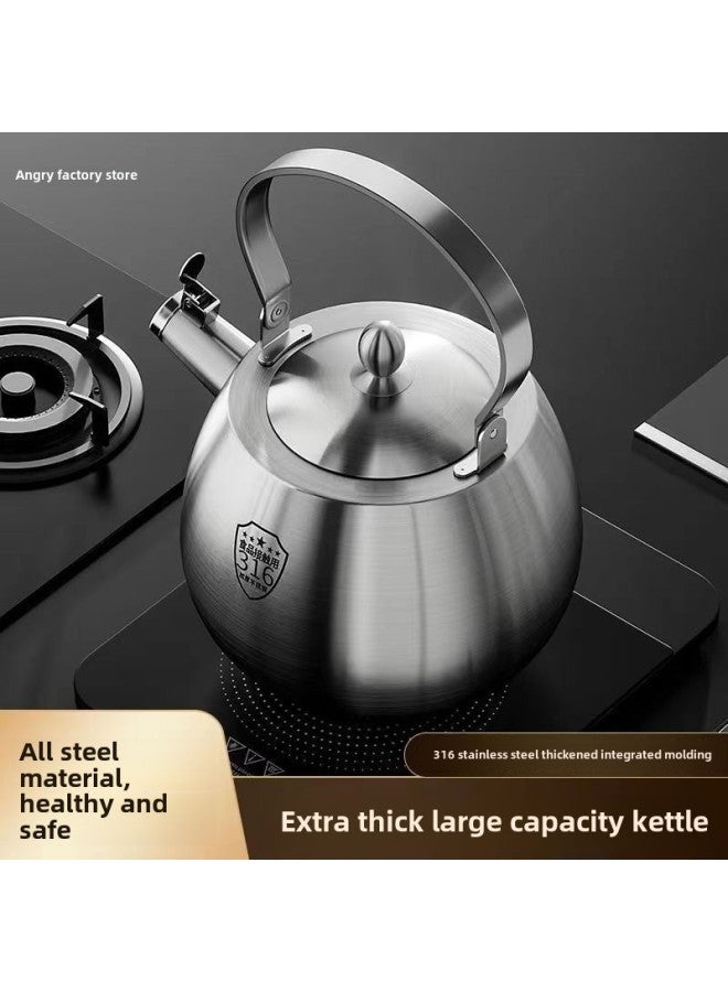 Kettle 316 Stainless Steel Food Grade Household Large Capacity Outdoor Gas Stove Induction Cooker Fire Whistle Kettle-Color:*~*316 Food Grade 4 Liter Short Mouth [free Silicone Anti-scald Pad]*~*-Capacity:*~*default*~* - Image 2