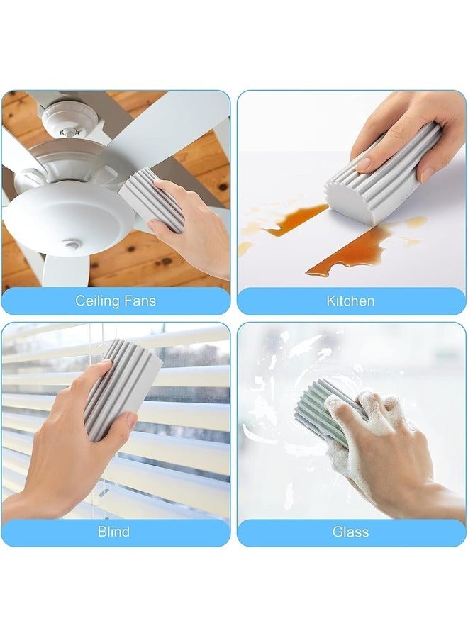 H.F.J HFJ 2-Piece Reusable Sponge Duster – Damp Clean Duster for Baseboards, Vents, Railings, Ceiling Fans, Cobwebs, and More (Grey) - Image 3