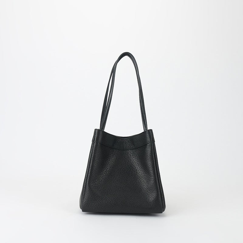 Bag Women'S 2021 New Korean Genuine Leather Small Square Bag All-Match Sheepskin Bucket Bag Niche Fashionable Underarm Handbag - Image 1