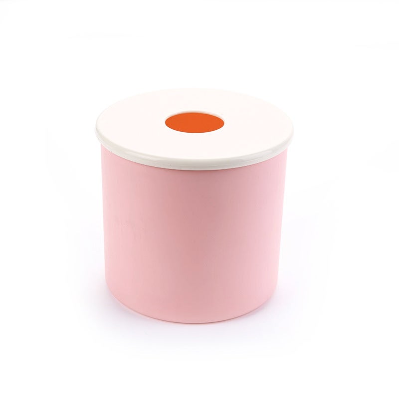 Generic Tissue Box Creative Household Plastic Round Roll Paper Tube Office Desk Tissue Storage Paper Box Factory Direct Sales Pink 