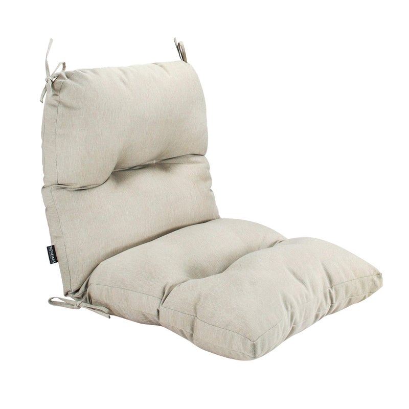 BOSSIMA Outdoor Indoor High Back Chair Tufted Cushions Comfort Replacement Patio Seating Cushions Olefin Taupe