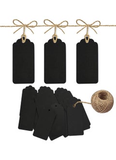 Y&D 100 PCS Gift Kraft Paper Tags Blank Parcel Crafts Hang Labels with Jute Twine 30 Meters Long  - Image 1