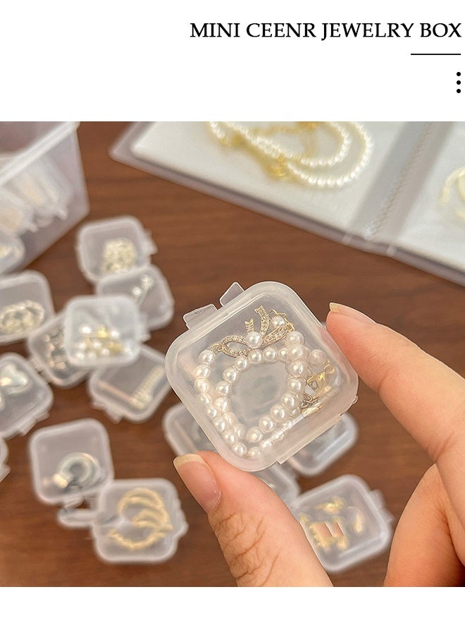 DUNISO 20 PCS Mini Clear Plastic Jewelry Boxes ,Square Small Beads Storage Containers with Hinged Lid ,Earplugs Storage Box,Earring Organizers Box for Collecting Small Items, Beads, Jewelry( 3.5*3.5*2cm) - Image 5