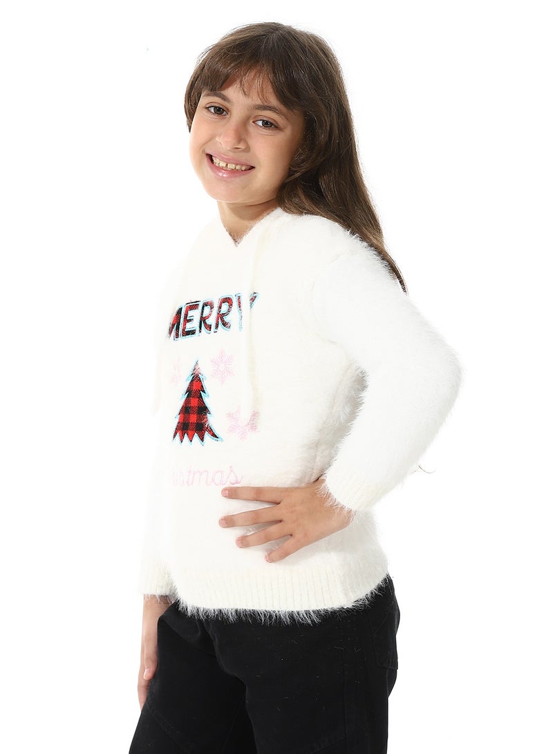 Andora Prominent Fur  Pullover For Girls - Image 2