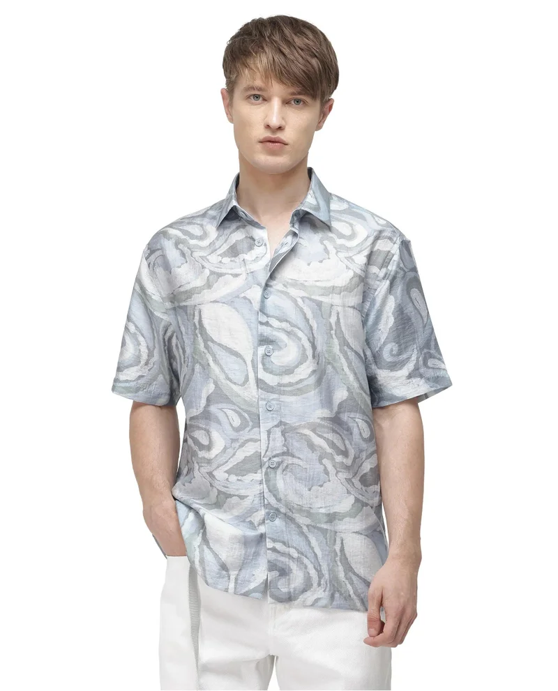Rare Rabbit Men's Floral Print Relaxed Fit Shirt