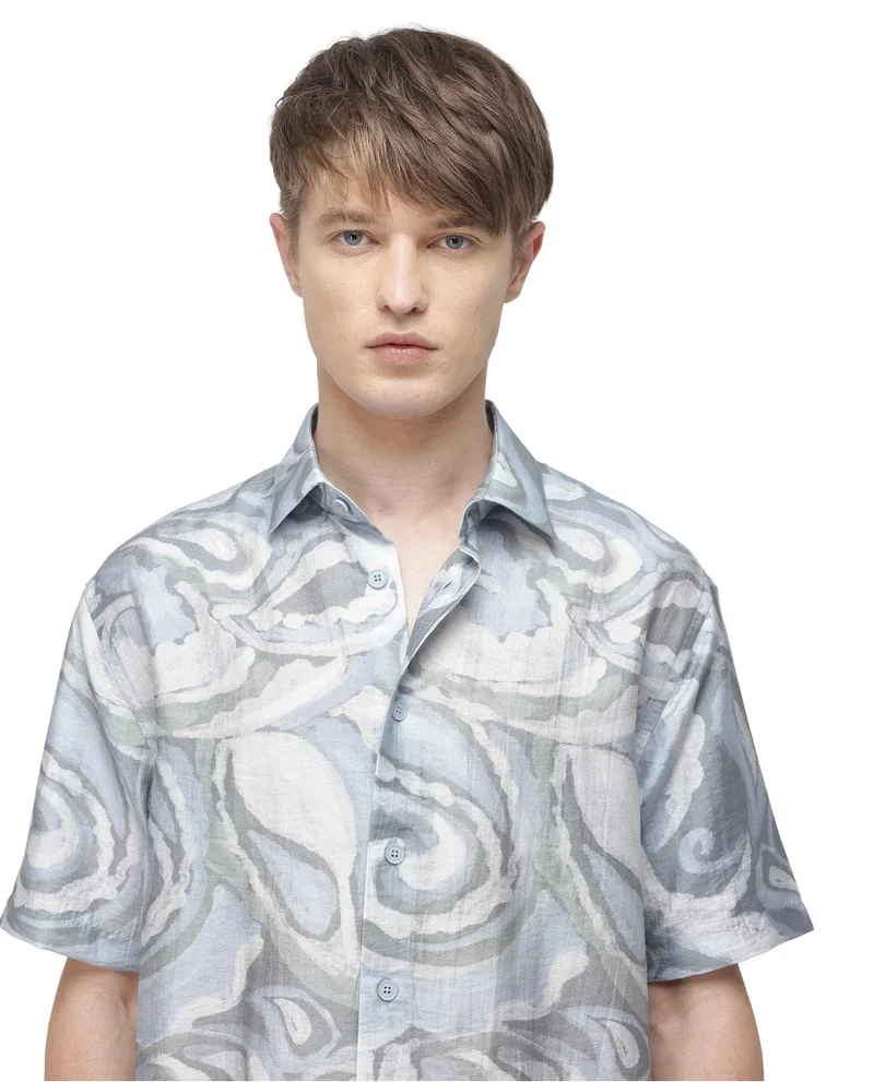 Rare Rabbit Men's Floral Print Relaxed Fit Shirt
