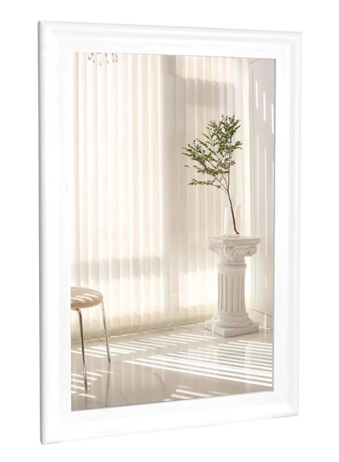 Culer White Wood Wall Mirror for Bathroom,Rectangle 20 x 30 inch Hanging Vatiny Mirrors with Wooden Frame for Living Room,Bedroom,Entryway - Image 1