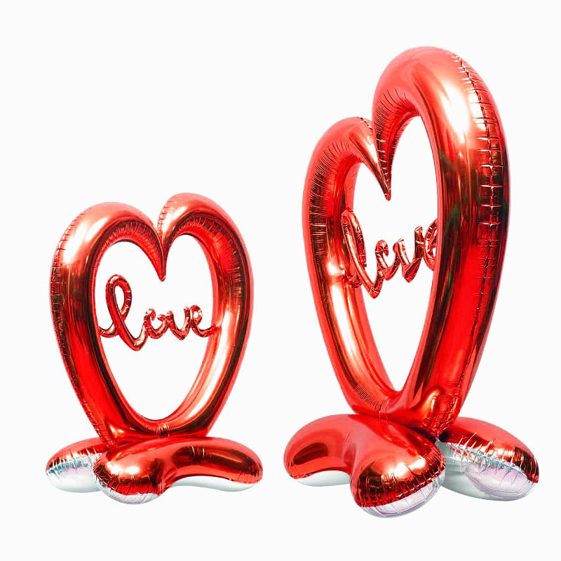 Soochat Giant Heart Balloon Valentineâ€™s Day Heart Balloons Love Foil Balloon Anniversary Wedding Valentines Day Birthday Party Decoration Photo Props - Image 3