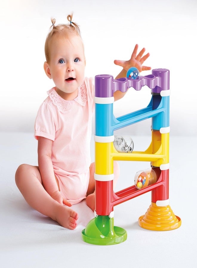 Quercetti: Migoga Tower - Sound Marble Run - 17pc Stacking & Track Building Toy, 3 Large Colorful Sound Balls, Interactive Play, Toddlers & Kids 18mo+ - Image 2