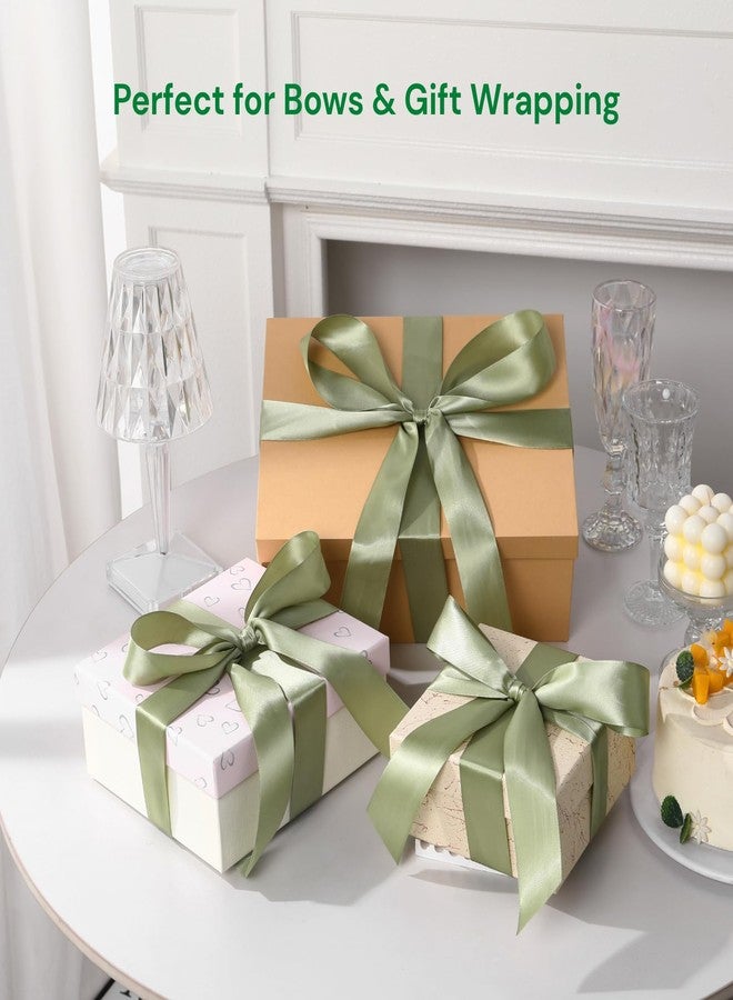 Rokateam Sage Green Ribbon 1-1/2 Inch x 50 Yards – Rustic Double Faced Satin Ribbon for Wedding Decor, Gift Wrapping & Floral Styling - Image 2